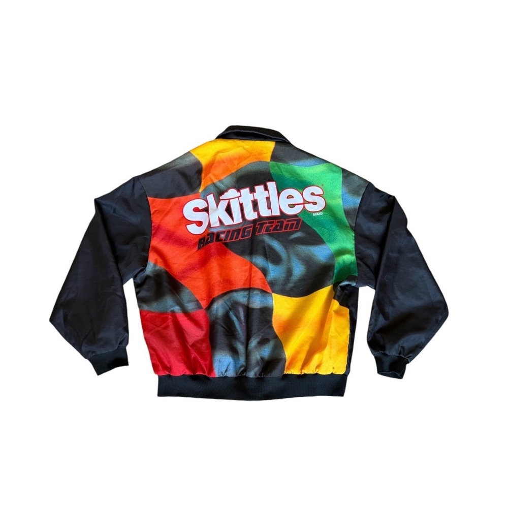 Vintage‎ Planet Mars Skittles Racing Team Bomber Jacket Black XL 80s 90s NASCAR
